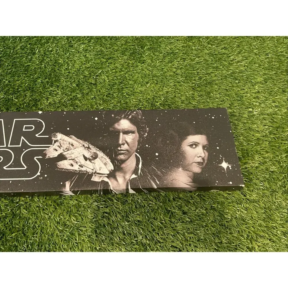 Star Wars Panoramic Canvas Wall Art Sign At Home Decor Yoda Han Solo 36x6